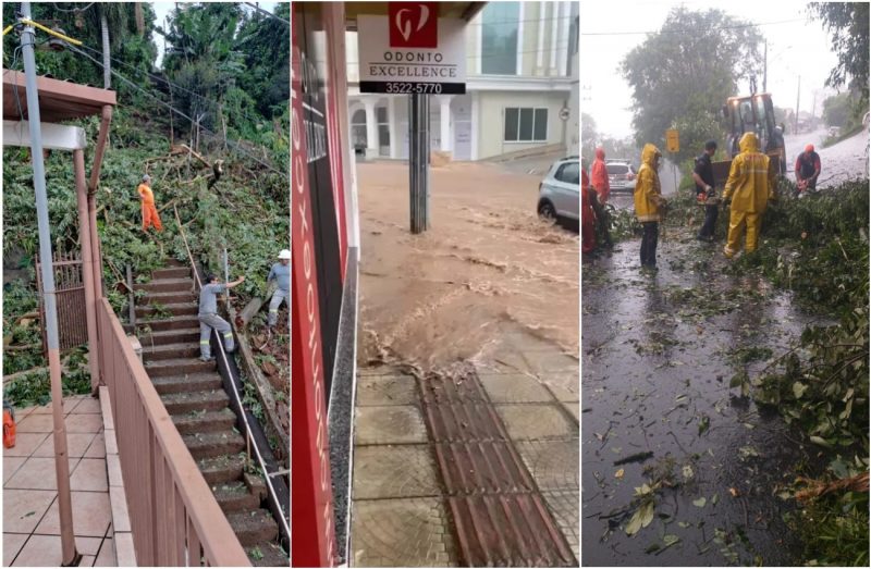 Temporal acompanhado de vento forte causa transtornos em Caxias do