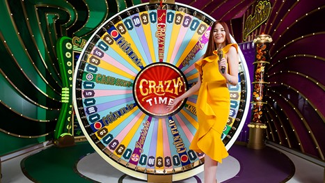 O objetivo do Crazy Time é prever o resultado de um giro em uma roda gigante