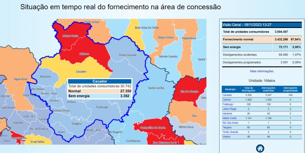 Temporal deixou diversas cidades do Meio Oeste sem energia elétrica