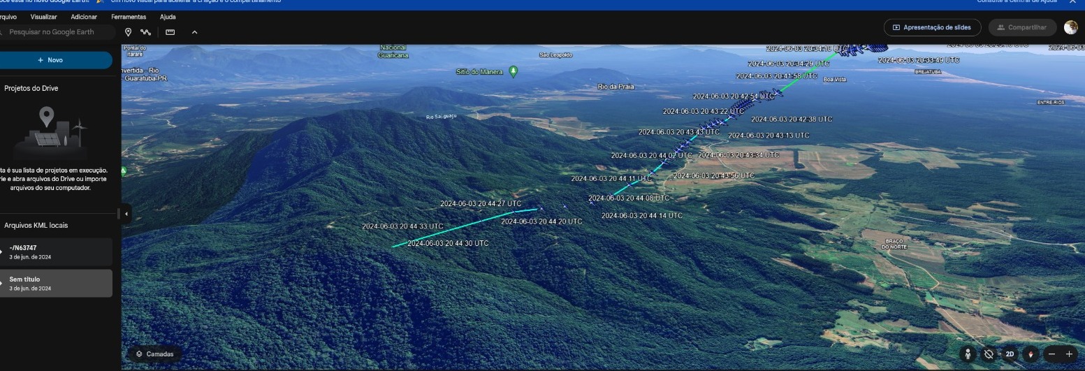 Imagem mostra onde o avião desapareceu: Muitas montanhas